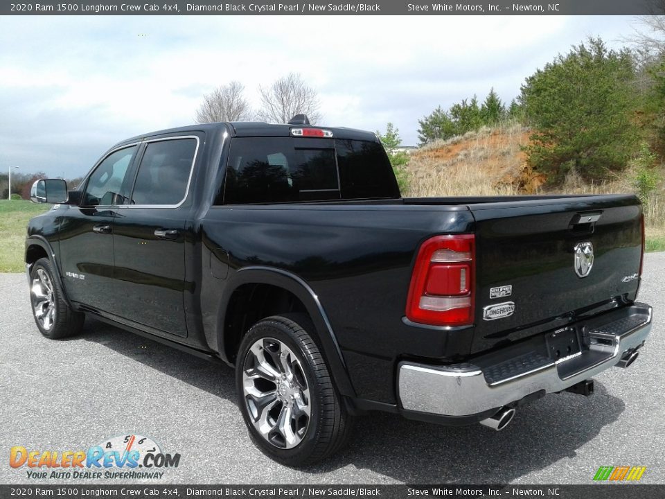 2020 Ram 1500 Longhorn Crew Cab 4x4 Diamond Black Crystal Pearl / New Saddle/Black Photo #10