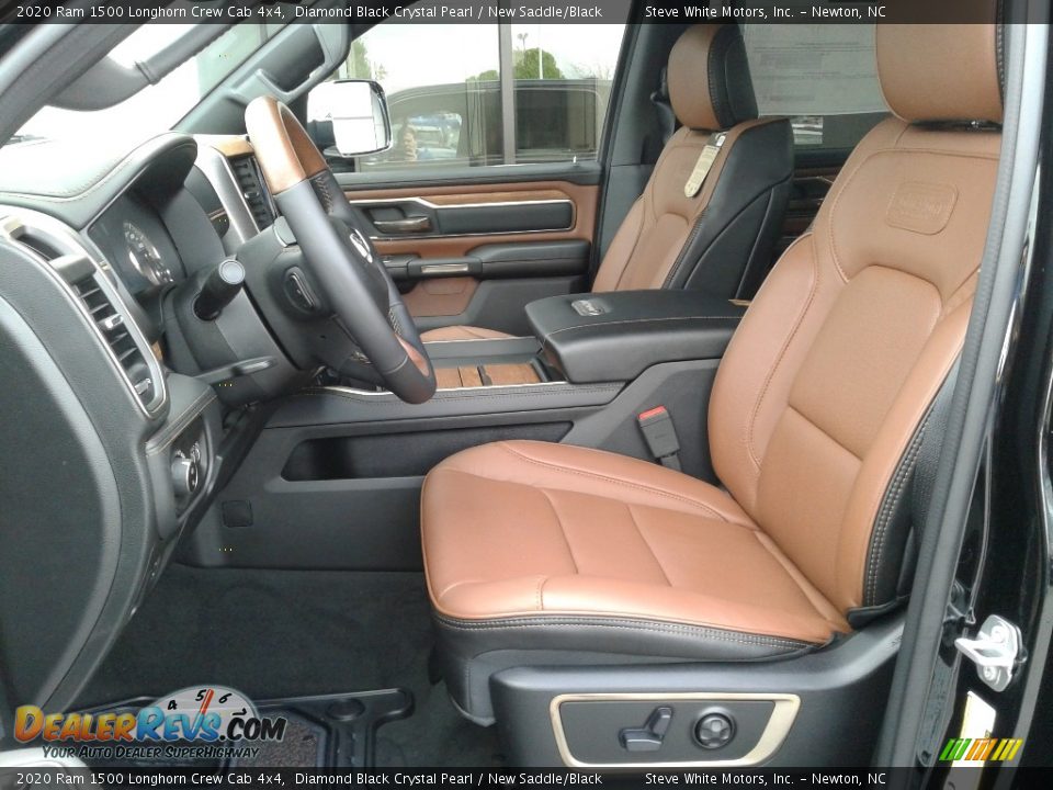2020 Ram 1500 Longhorn Crew Cab 4x4 Diamond Black Crystal Pearl / New Saddle/Black Photo #12