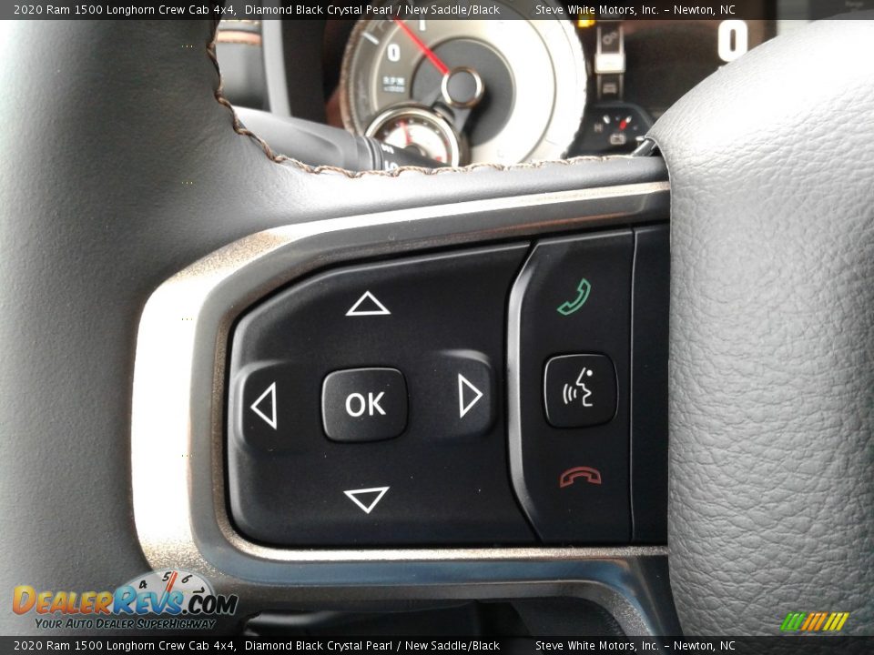 2020 Ram 1500 Longhorn Crew Cab 4x4 Diamond Black Crystal Pearl / New Saddle/Black Photo #26
