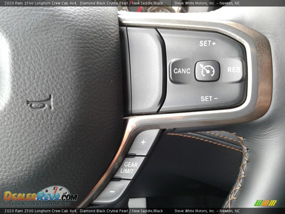 2020 Ram 1500 Longhorn Crew Cab 4x4 Diamond Black Crystal Pearl / New Saddle/Black Photo #27
