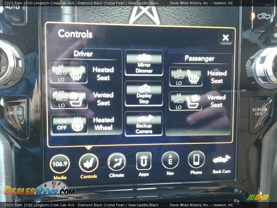 2020 Ram 1500 Longhorn Crew Cab 4x4 Diamond Black Crystal Pearl / New Saddle/Black Photo #33