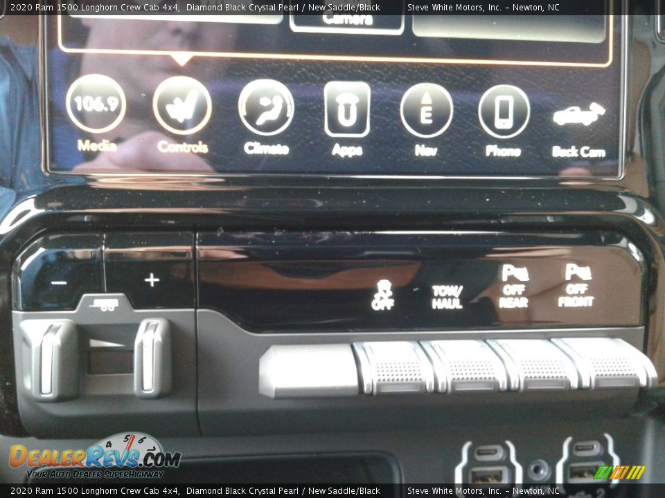 2020 Ram 1500 Longhorn Crew Cab 4x4 Diamond Black Crystal Pearl / New Saddle/Black Photo #35