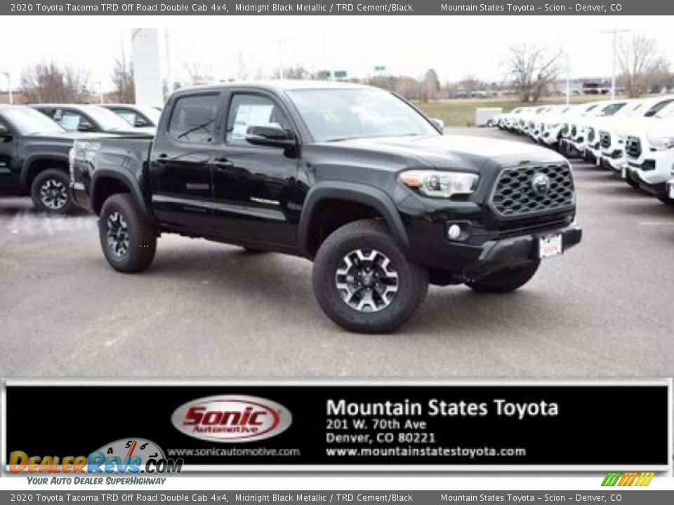 2020 Toyota Tacoma TRD Off Road Double Cab 4x4 Midnight Black Metallic / TRD Cement/Black Photo #1