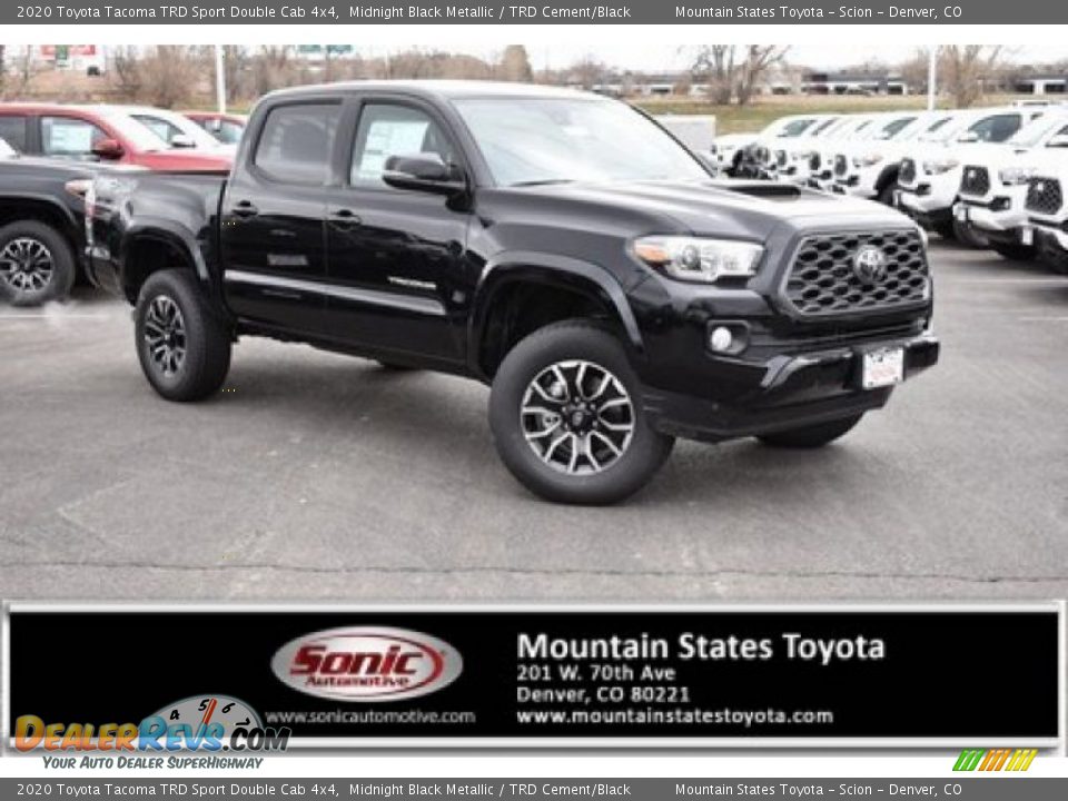 2020 Toyota Tacoma TRD Sport Double Cab 4x4 Midnight Black Metallic / TRD Cement/Black Photo #1