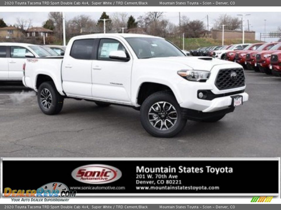 2020 Toyota Tacoma TRD Sport Double Cab 4x4 Super White / TRD Cement/Black Photo #1