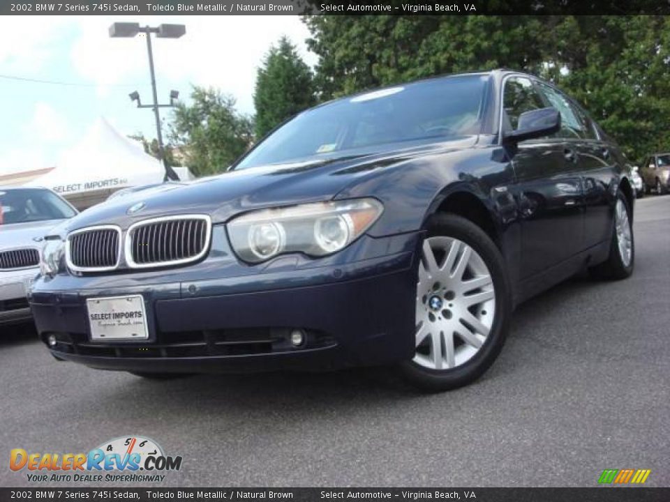 2002 BMW 7 Series 745i Sedan Toledo Blue Metallic / Natural Brown Photo #1