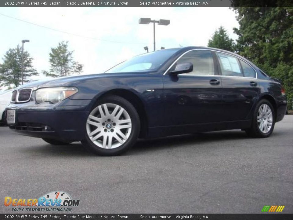 2002 BMW 7 Series 745i Sedan Toledo Blue Metallic / Natural Brown Photo #2