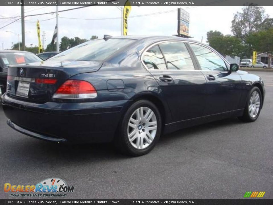 2002 BMW 7 Series 745i Sedan Toledo Blue Metallic / Natural Brown Photo #5
