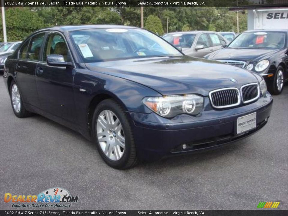 2002 BMW 7 Series 745i Sedan Toledo Blue Metallic / Natural Brown Photo #6