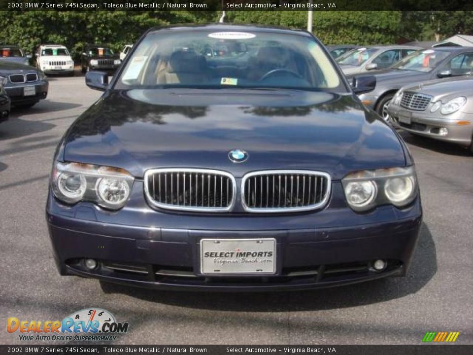 2002 BMW 7 Series 745i Sedan Toledo Blue Metallic / Natural Brown Photo #7