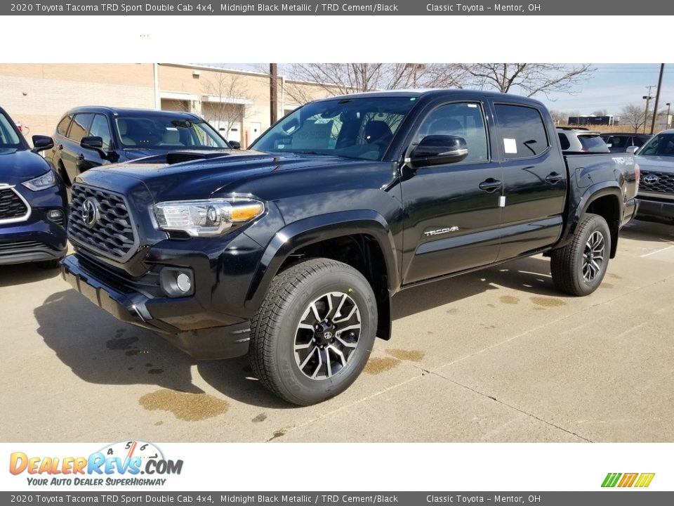 2020 Toyota Tacoma TRD Sport Double Cab 4x4 Midnight Black Metallic / TRD Cement/Black Photo #1