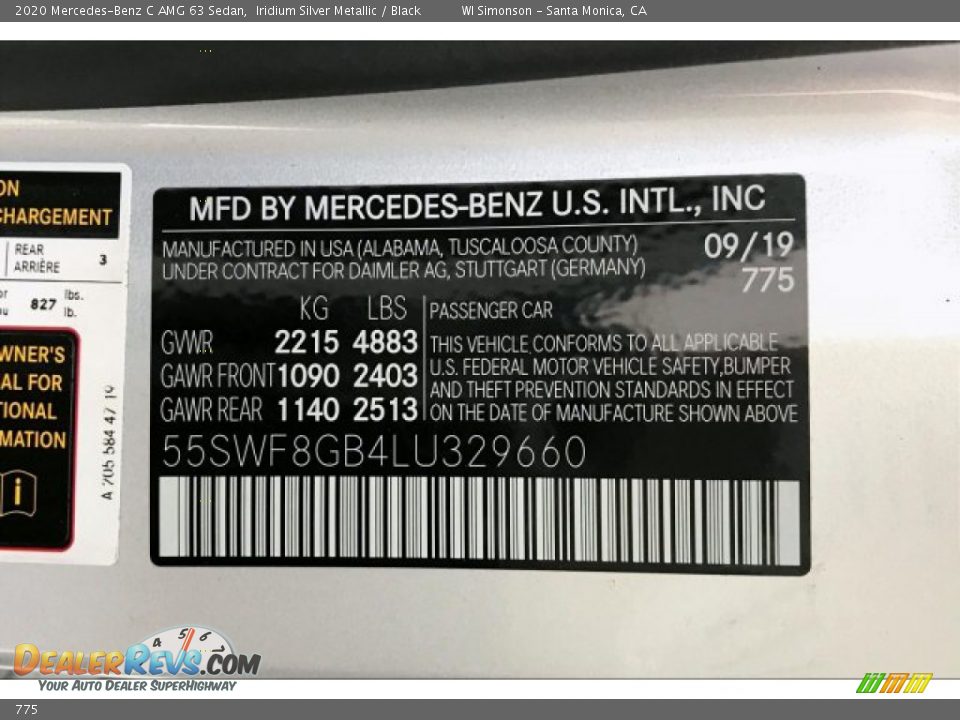 Mercedes-Benz Color Code 775 Iridium Silver Metallic