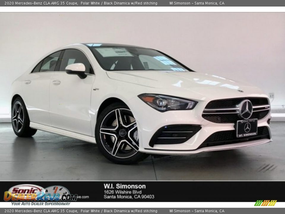 2020 Mercedes-Benz CLA AMG 35 Coupe Polar White / Black Dinamica w/Red stitching Photo #1
