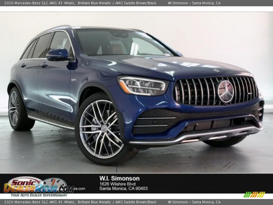 2020 Mercedes-Benz GLC AMG 43 4Matic Brilliant Blue Metallic / AMG Saddle Brown/Black Photo #1