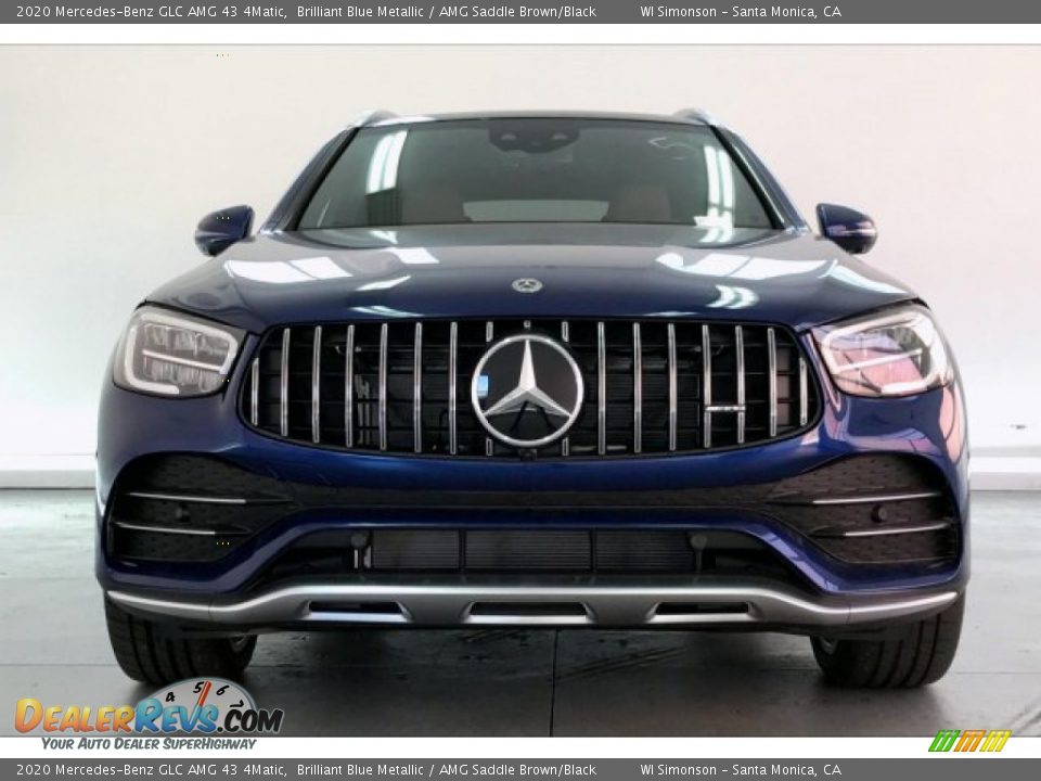 2020 Mercedes-Benz GLC AMG 43 4Matic Brilliant Blue Metallic / AMG Saddle Brown/Black Photo #2