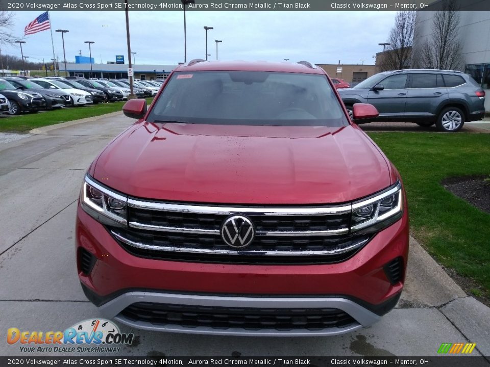 2020 Volkswagen Atlas Cross Sport SE Technology 4Motion Aurora Red Chroma Metallic / Titan Black Photo #2