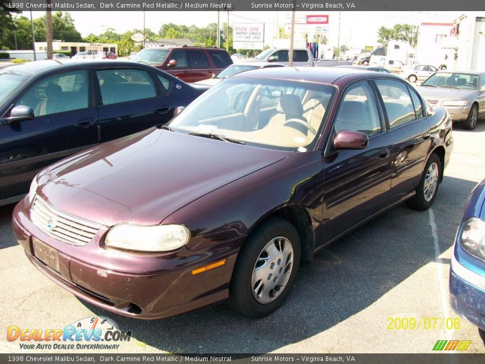 1998 Chevrolet Malibu Sedan Dark Carmine Red Metallic / Medium Neutral Photo #1