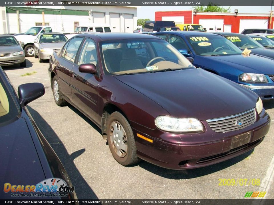 1998 Chevrolet Malibu Sedan Dark Carmine Red Metallic / Medium Neutral Photo #2