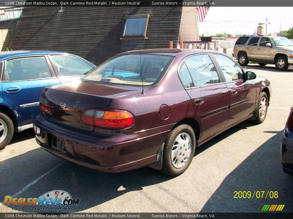1998 Chevrolet Malibu Sedan Dark Carmine Red Metallic / Medium Neutral Photo #3