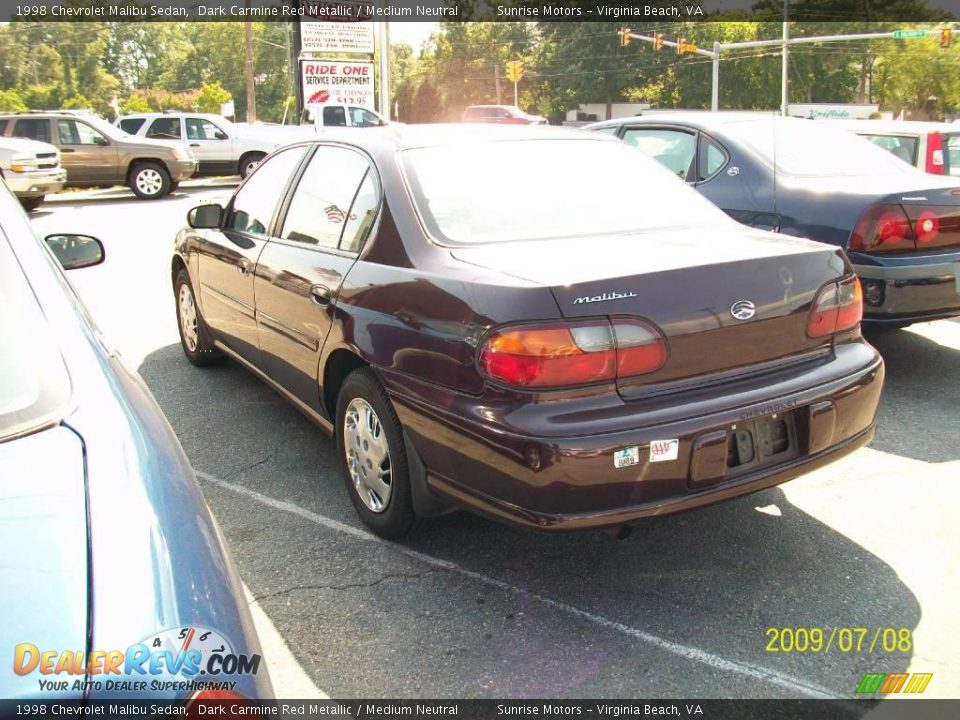 1998 Chevrolet Malibu Sedan Dark Carmine Red Metallic / Medium Neutral Photo #4