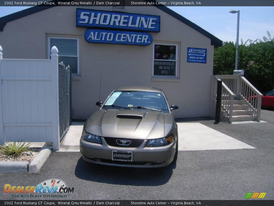 2002 Ford Mustang GT Coupe Mineral Grey Metallic / Dark Charcoal Photo #1