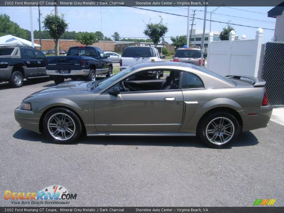 2002 Ford Mustang GT Coupe Mineral Grey Metallic / Dark Charcoal Photo #3