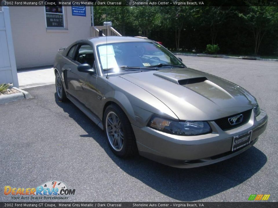 2002 Ford Mustang GT Coupe Mineral Grey Metallic / Dark Charcoal Photo #8