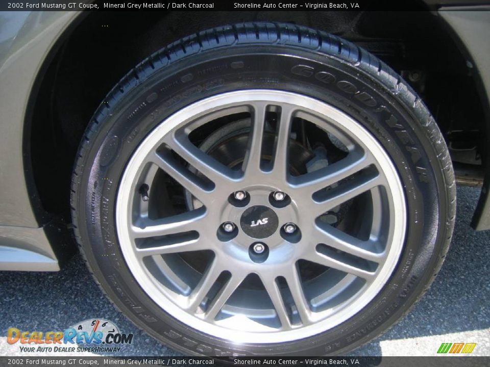 2002 Ford Mustang GT Coupe Mineral Grey Metallic / Dark Charcoal Photo #15
