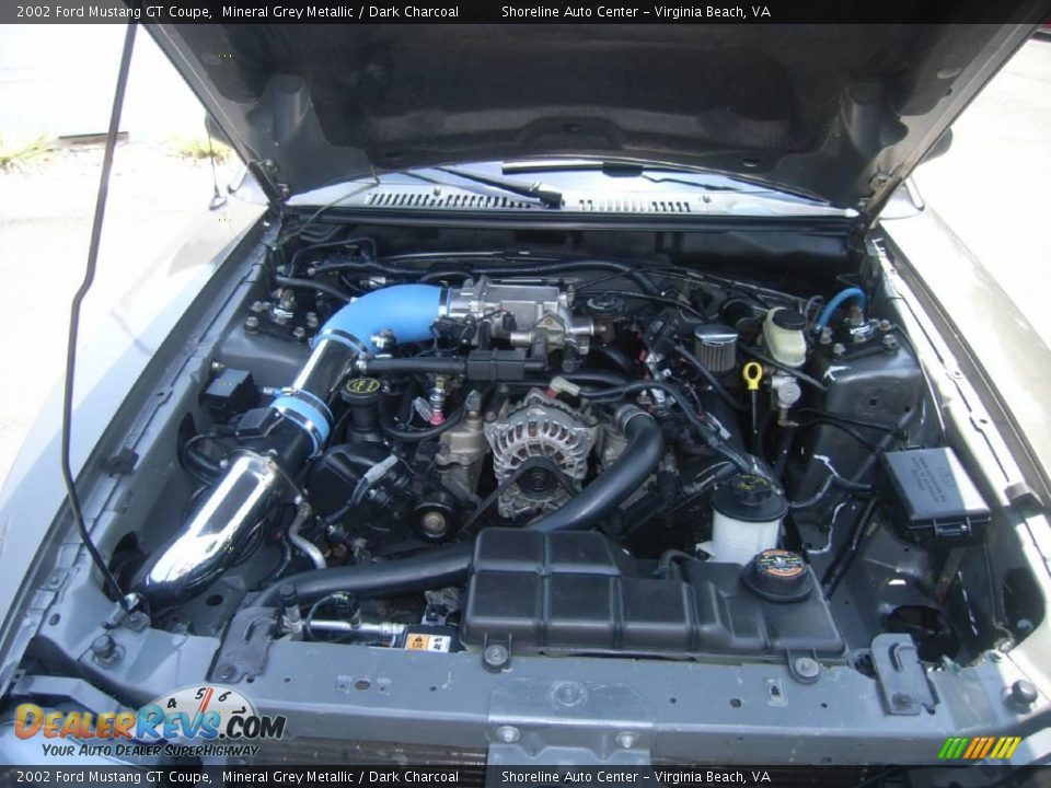 2002 Ford Mustang GT Coupe Mineral Grey Metallic / Dark Charcoal Photo #19
