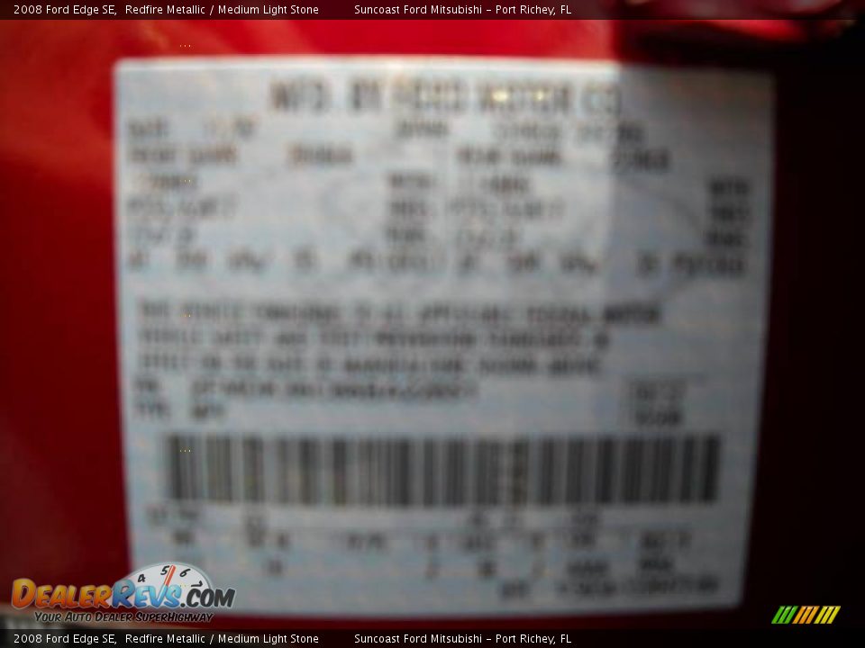 2008 Ford Edge SE Redfire Metallic / Medium Light Stone Photo #29