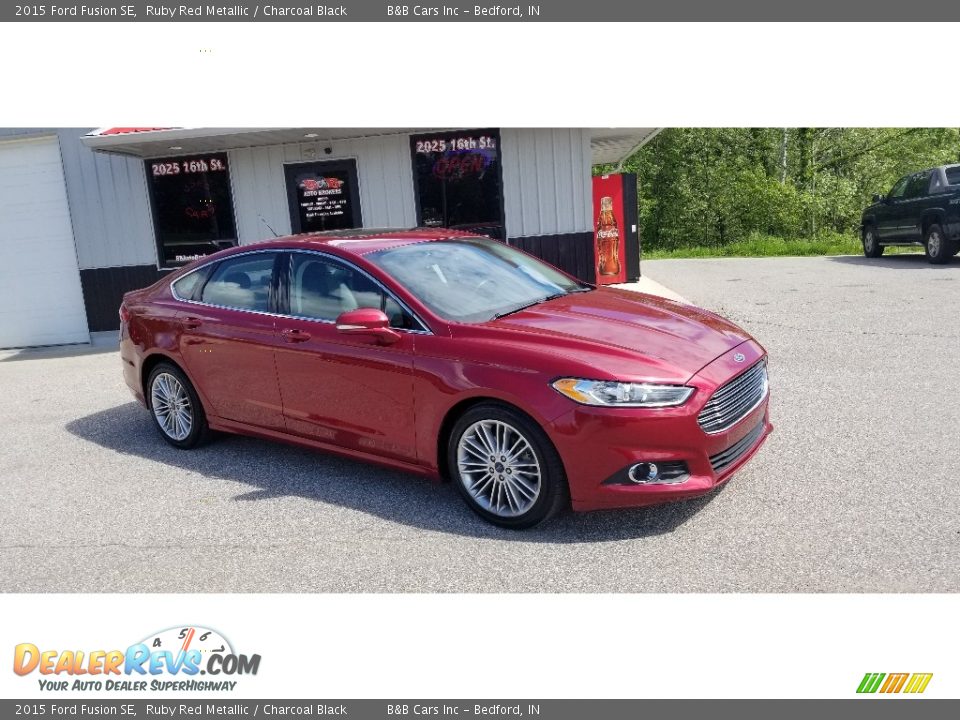2015 Ford Fusion SE Ruby Red Metallic / Charcoal Black Photo #1