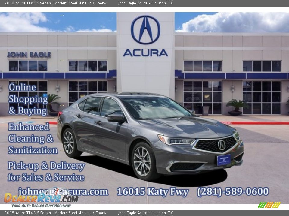 2018 Acura TLX V6 Sedan Modern Steel Metallic / Ebony Photo #1