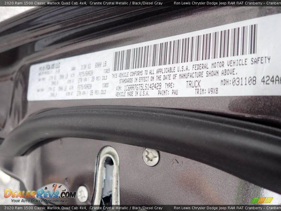 2020 Ram 1500 Classic Warlock Quad Cab 4x4 Granite Crystal Metallic / Black/Diesel Gray Photo #13