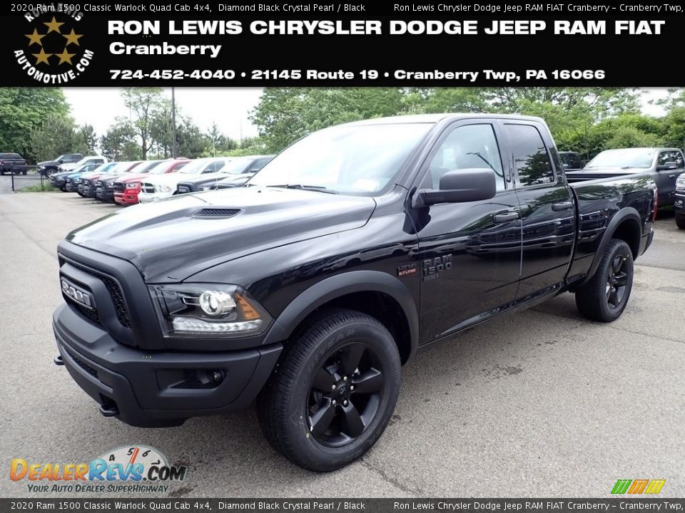 2020 Ram 1500 Classic Warlock Quad Cab 4x4 Diamond Black Crystal Pearl / Black Photo #1