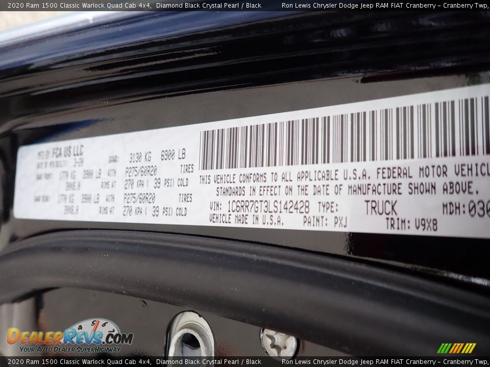 2020 Ram 1500 Classic Warlock Quad Cab 4x4 Diamond Black Crystal Pearl / Black Photo #16