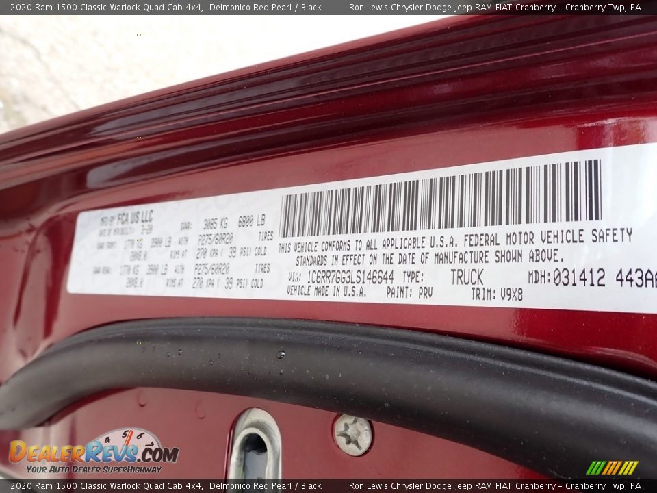 2020 Ram 1500 Classic Warlock Quad Cab 4x4 Delmonico Red Pearl / Black Photo #17