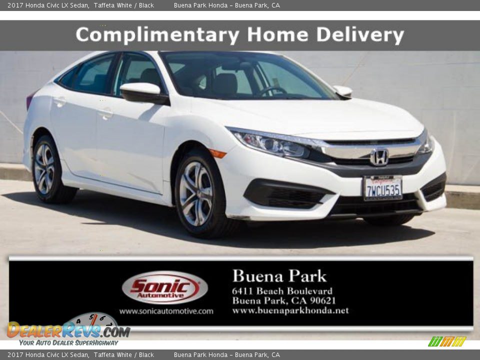 2017 Honda Civic LX Sedan Taffeta White / Black Photo #1