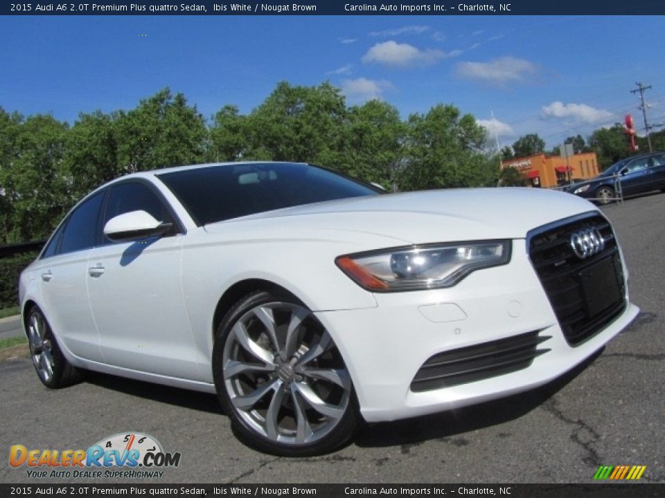 2015 Audi A6 2.0T Premium Plus quattro Sedan Ibis White / Nougat Brown Photo #1