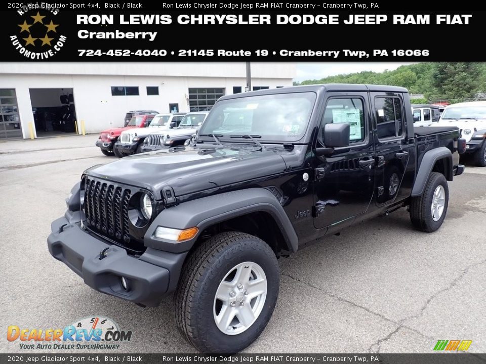 2020 Jeep Gladiator Sport 4x4 Black / Black Photo #1