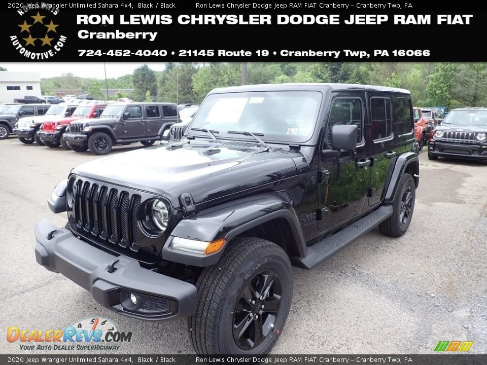 2020 Jeep Wrangler Unlimited Sahara 4x4 Black / Black Photo #1
