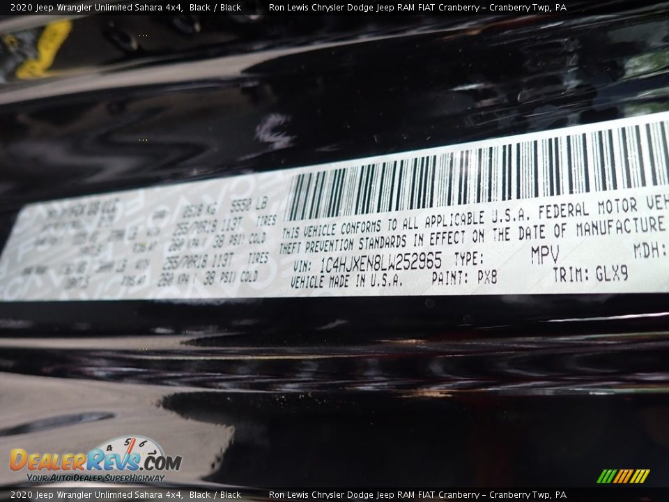 2020 Jeep Wrangler Unlimited Sahara 4x4 Black / Black Photo #14