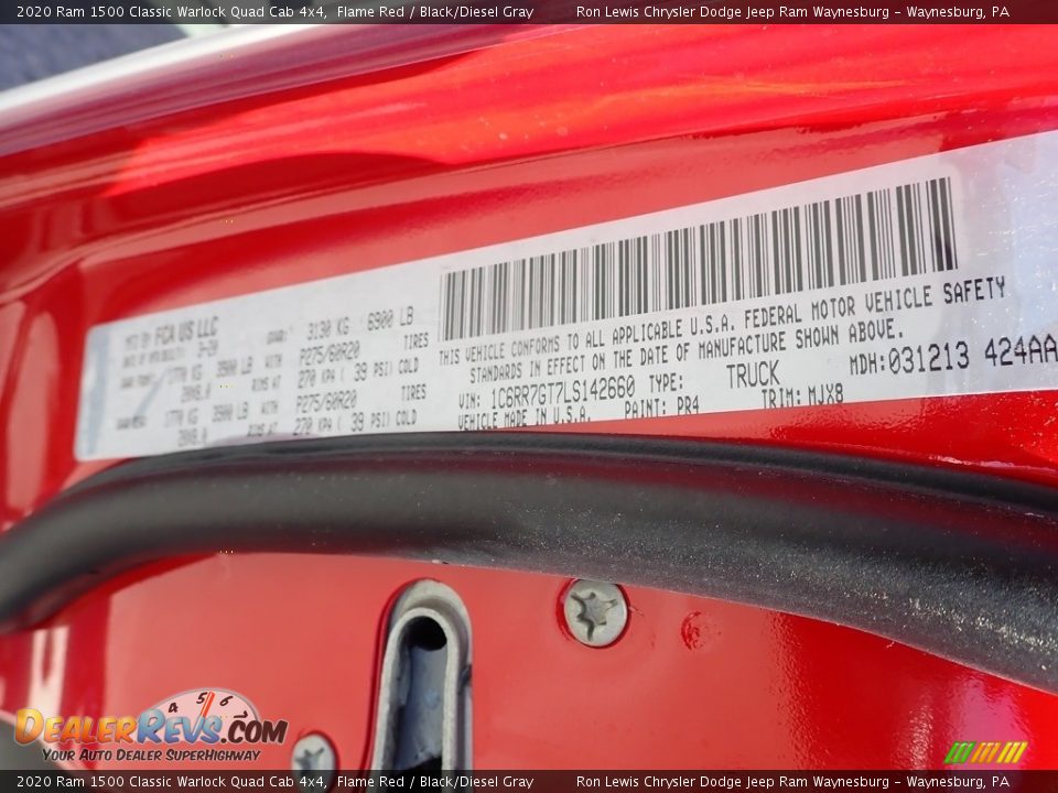 2020 Ram 1500 Classic Warlock Quad Cab 4x4 Flame Red / Black/Diesel Gray Photo #16