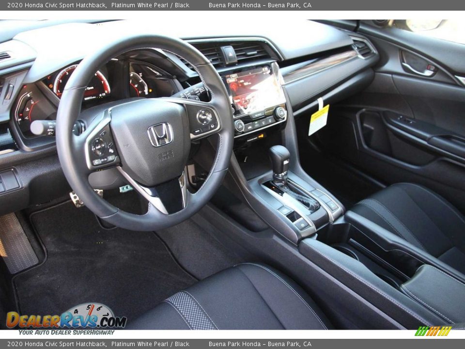 2020 Honda Civic Sport Hatchback Platinum White Pearl / Black Photo #9