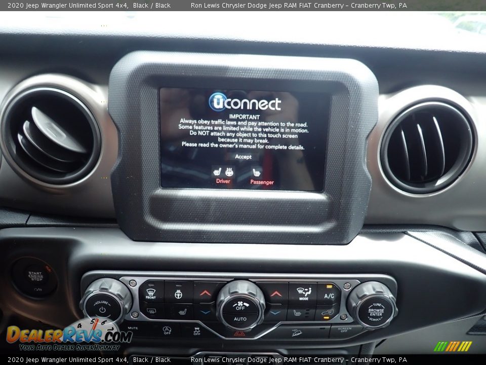 2020 Jeep Wrangler Unlimited Sport 4x4 Black / Black Photo #16