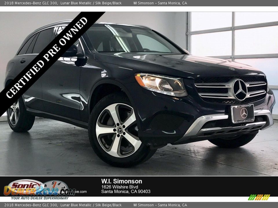 2018 Mercedes-Benz GLC 300 Lunar Blue Metallic / Silk Beige/Black Photo #1