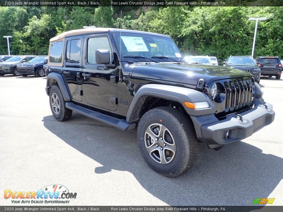 2020 Jeep Wrangler Unlimited Sport 4x4 Black / Black Photo #3