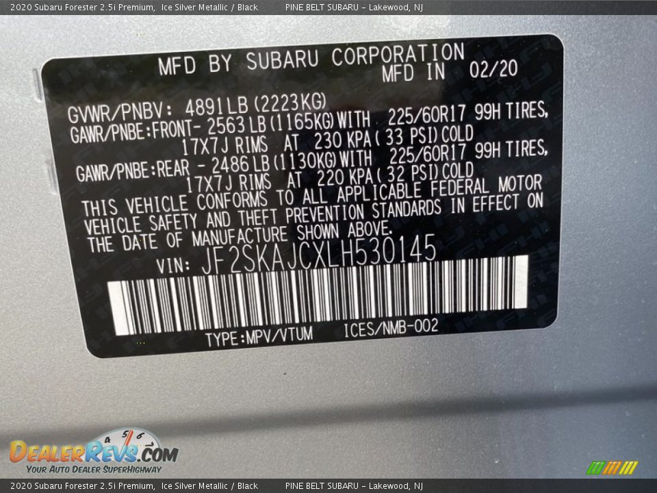 2020 Subaru Forester 2.5i Premium Ice Silver Metallic / Black Photo #12