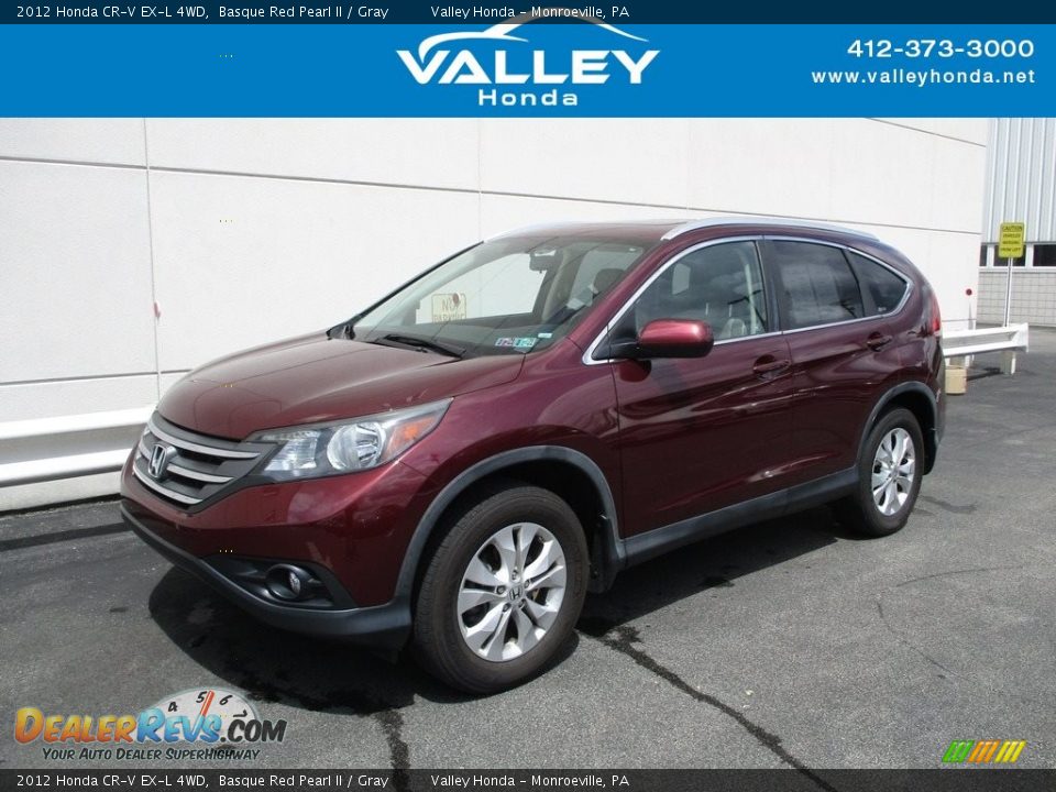 2012 Honda CR-V EX-L 4WD Basque Red Pearl II / Gray Photo #1