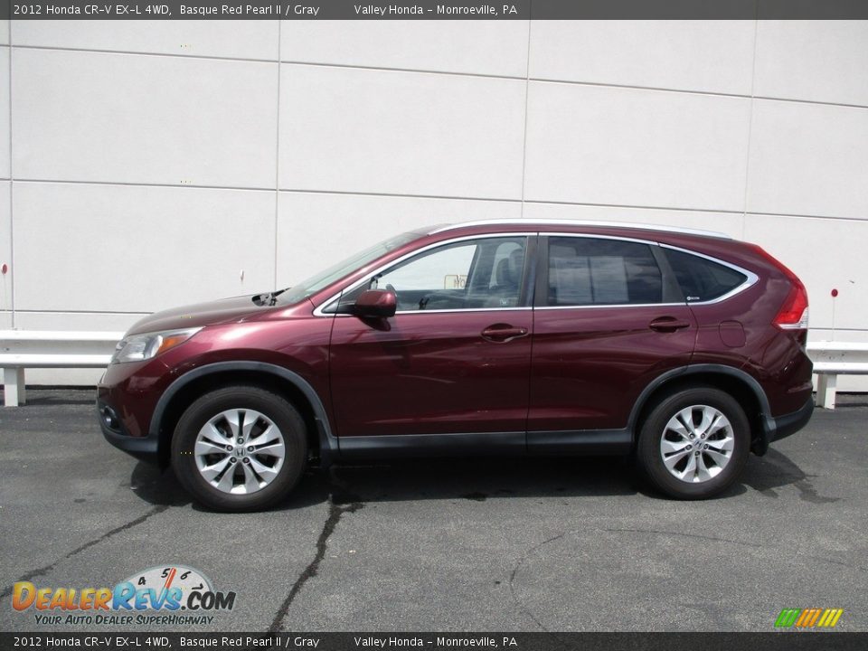 2012 Honda CR-V EX-L 4WD Basque Red Pearl II / Gray Photo #2