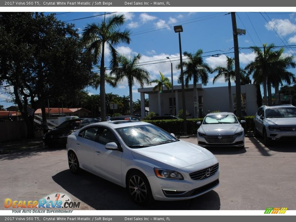 2017 Volvo S60 T5 Crystal White Pearl Metallic / Soft Beige Photo #1